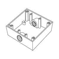 Caja Cuadra de 3/4" a Prueba de  Intemperie/ Cuenta con 2 salidas.