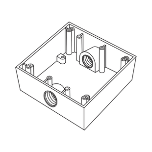 Caja Cuadra de 3/4" a Prueba de  Intemperie/ Cuenta con 2 salidas.