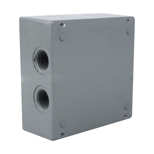 Caja Condulet Cuadrada de 3/4" (19.05 mm) con 4 bocas a prueba de intemperie.