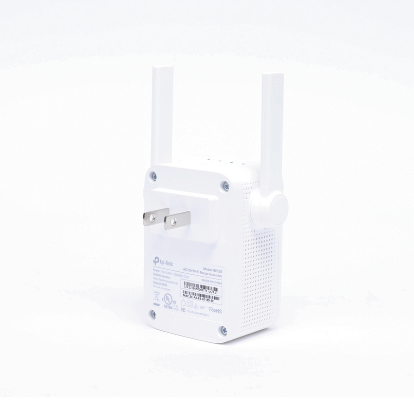 Repetidor / Extensor de Cobertura WiFi AC, 750 Mbps, doble banda 2.4 GHz y 5 GHz, con 1 puerto 10/100 Mbps con 2 antenas externas