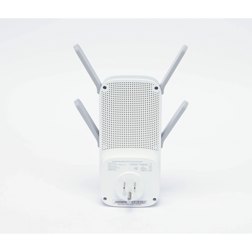 Repetidor / Extensor de Cobertura WiFi AC, 2600 Mbps, doble banda 2.4 GHz y 5 GHz, con 1 puerto 10/100/1000 Mbps, 4 antenas externas