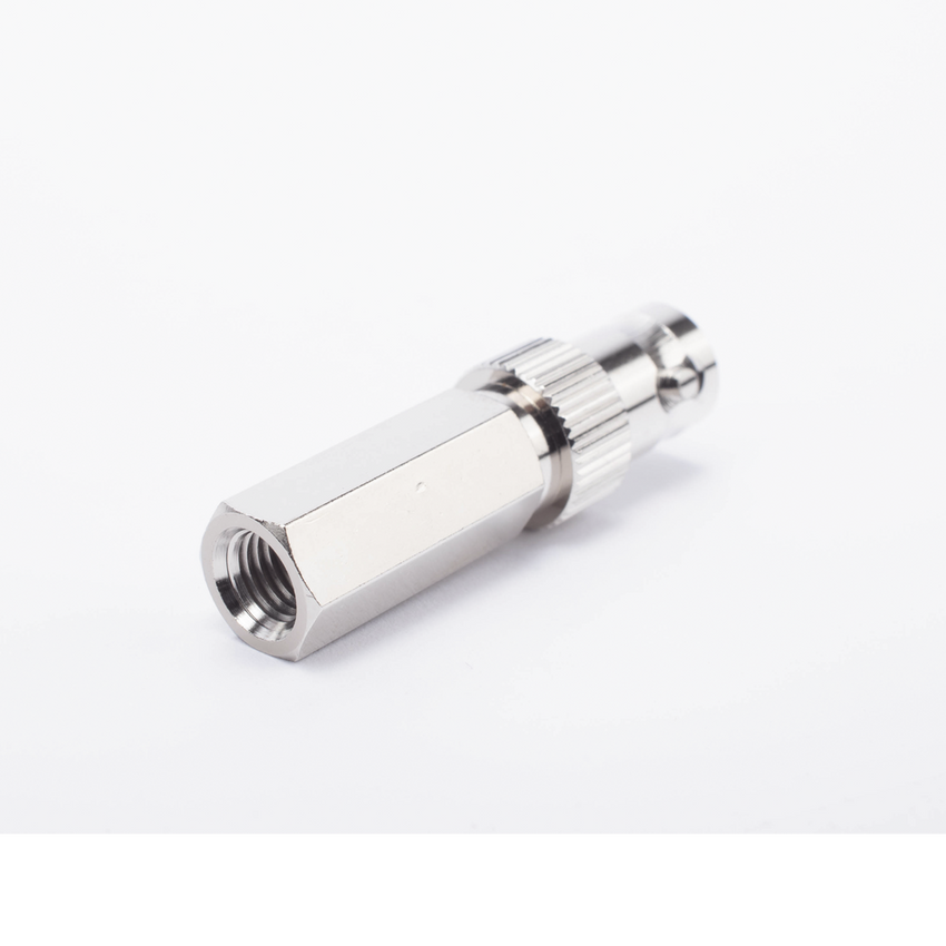 Conector BNC Hembra en 75 Ohm, Tipo Roscable para cable Coaxial RG-59/U, Níquel/ Plata/ Delrin.