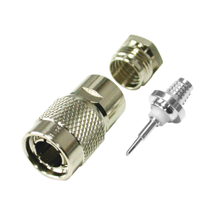 Conector TNC Macho de Rosca para Cable RG-59/U, Grupo D, Níquel/ Plata/ Teflón.