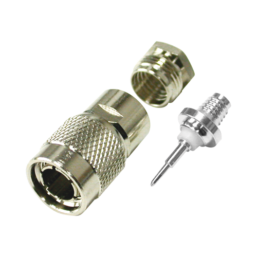 Conector TNC Macho de Rosca para Cable RG-59/U, Grupo D, Níquel/ Plata/ Teflón.