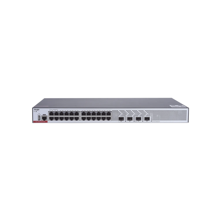 Switch de Acceso Capa 3 con doble Chip para Alta Disponibilidad Ideal en Redes Empresariales con 24 puertos Gigabit y 4 SFP+ 10Gb