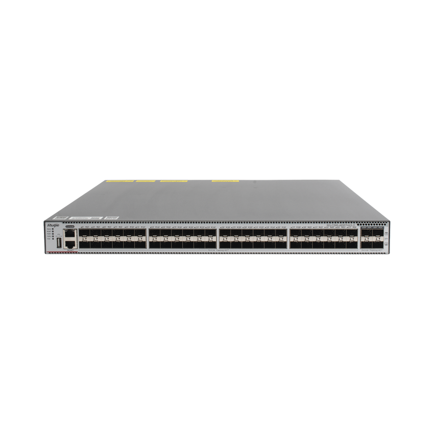 Switch de Distribución Capa 3 con 48 puertos SFP 1G y 4 SFP+ 10Gb, Administración gratuita desde la nube.