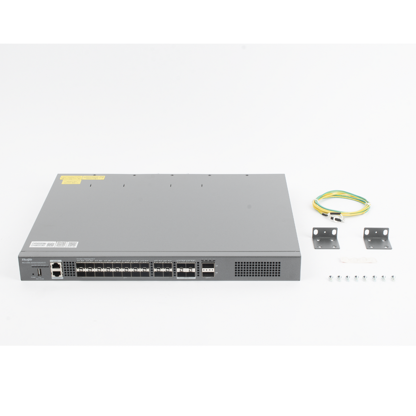 Switch Core Distribuidor para Fibra con 20 Puertos SFP+ (10G), 4 Puertos SFP28 (25G) y 2 Puertos QSFP+ (40G) (No Incluye Fuentes de Poder)