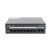 Switch PoE+ no Administrable, hasta 110 Watts, 8 puertos PoE+ 10/100 y 2 Uplinks Gigabit 1G
