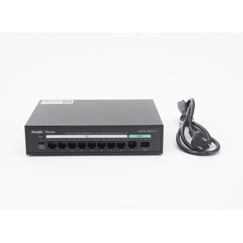 Switch PoE+ no Administrable, hasta 120 Watts, no administrable, 8 puertos PoE+, 2 Uplink Gigabit Ge / SFP