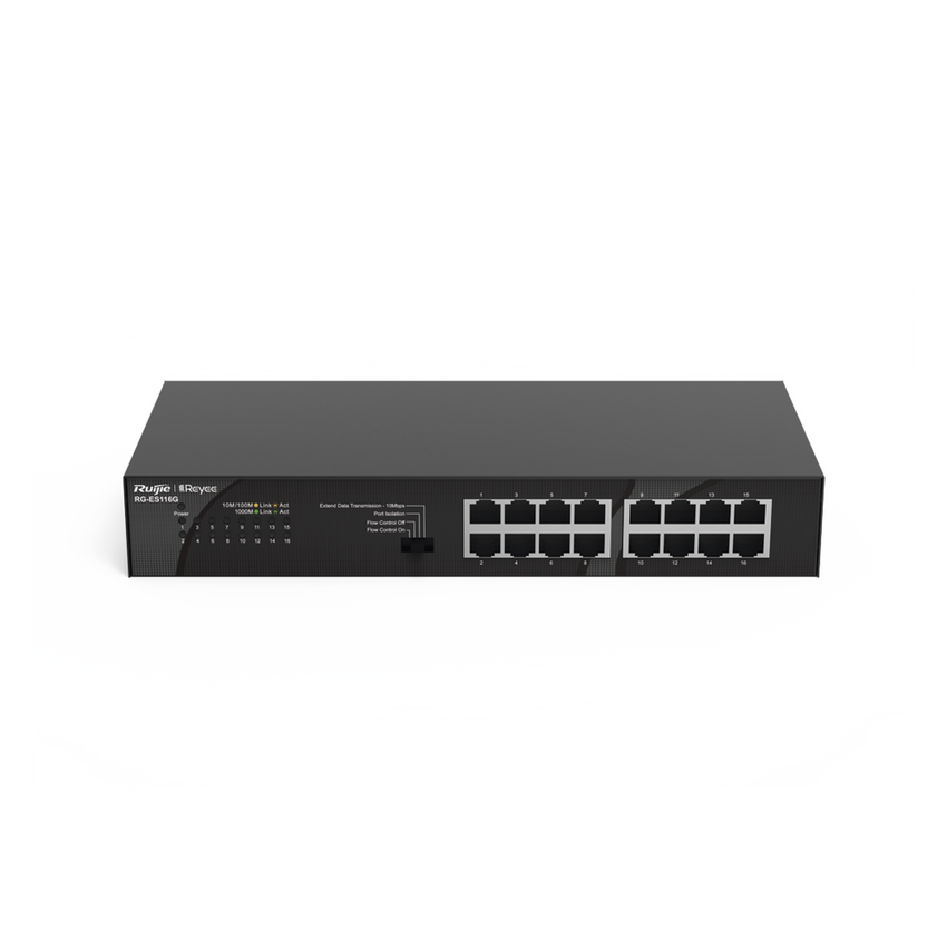 Switch no administrable, Visible en la Topología en la Nube, con 16 puertos Gigabit