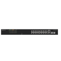 Switch PoE+ no Administrable, Hasta 120 Watts, Ideal para CCTV, 16 Puertos PoE +10/100, 2 Uplinks Gigabit y 2 SFP COMBO