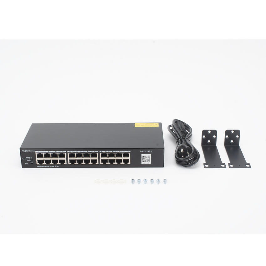 Switch no administrable, con 24 puertos Gigabit, Visible en la Topología