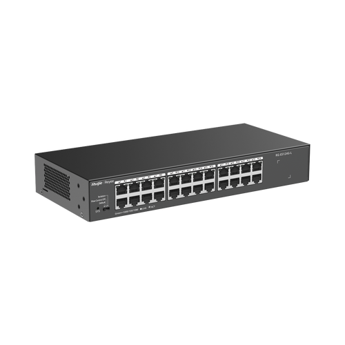 Switch no administrable, con 24 puertos Gigabit, Visible en la Topología