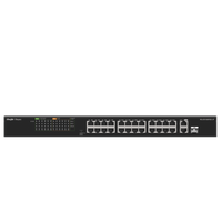 Switch PoE+ no Administrable, hasta 180 Watts Ideal para CCTV, 24 Puertos 10/100 PoE+, 2 Uplinks Gigabit (1 SFP COMBO)