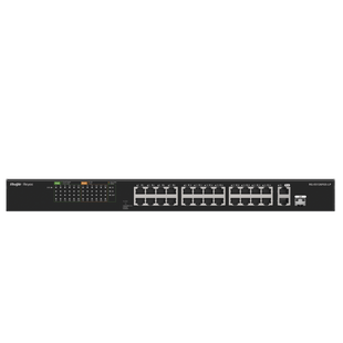 Switch PoE+ no Administrable, hasta 180 Watts Ideal para CCTV, 24 Puertos 10/100 PoE+, 2 Uplinks Gigabit (1 SFP COMBO)