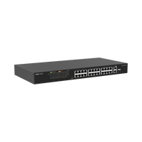 Switch PoE, no administrable de 2 puertos Gigabit y 24 puertos 10/100 Mbps, Monitoreable en la Nube