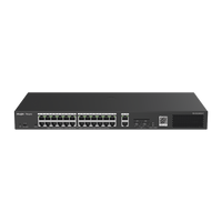 Switch Smart PoE con 24 puertos Gigabit PoE 802.3af/at + 2 SFP para fibra 1Gb, gestión gratuita desde la nube, 370w