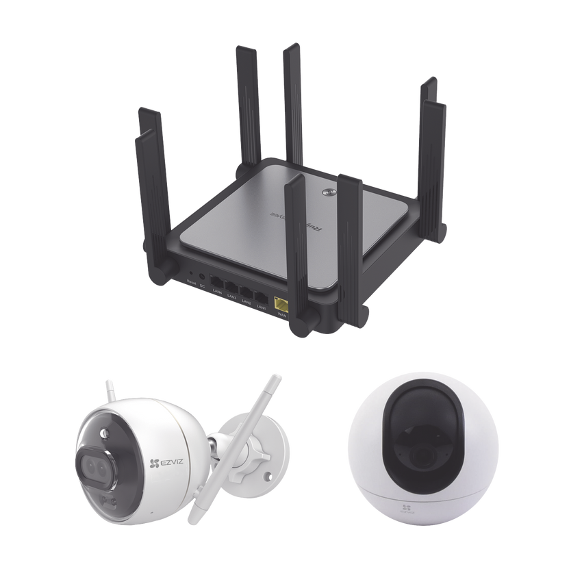 Kit de Router Ruijie Con Cámara EZVIZ / I Incluye 1 PZA CS-C6 / 1PZ C3X / Un Router RGEW3200GXPRO