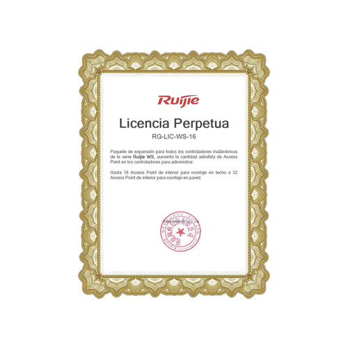 Paquete de expansión para controladores inalámbricos serie Ruijie WS hasta 16 APs interior en techo o 32 APs interior montaje en pared.