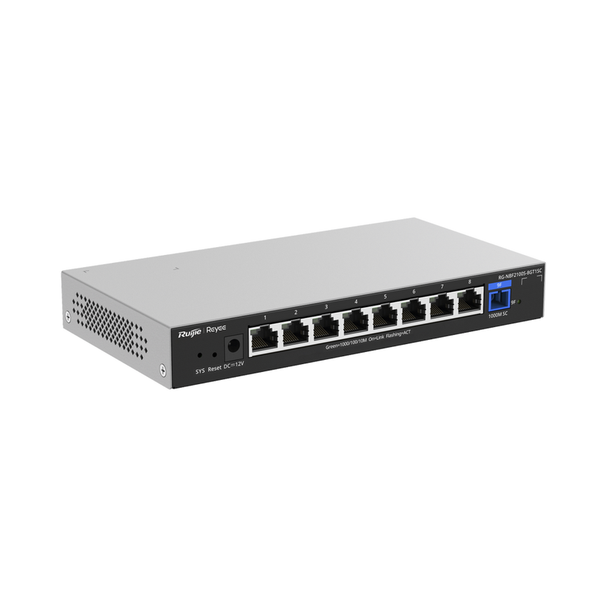 e-Lighten ONU / Switch Hibrido, Capa 2 con un Puerto PON 1G SC/UPC y 8 Puertos Ethernet 1G hasta 100 Clientes