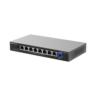 e-Lighten ONU / Switch Hibrido, Capa 2 con un Puerto PON 1G y 8 Puertos Ethernet 1G hasta 100 Clientes