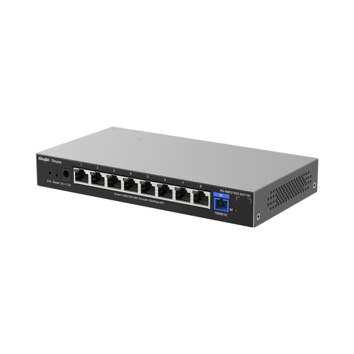 e-Lighten ONU / Switch Hibrido, Capa 2 con un Puerto PON 1G SC/UPC y 8 Puertos Ethernet 1G hasta 100 Clientes