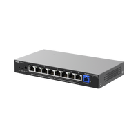 e-Lighten ONU / Switch PoE+ Hibrido, Capa 2 con un Puerto PON 1G y 8 Puertos Ethernet PoE+ 1G hasta 120 Watts y 100 Clientes
