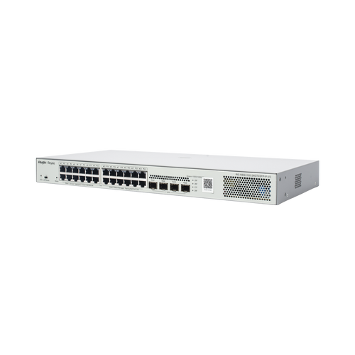 Switch Administrable L2 PoE+ hasta 370W, 24 Puertos Eth 1G, 4 puertos SFP 1G, Administración Remota en la Nube.