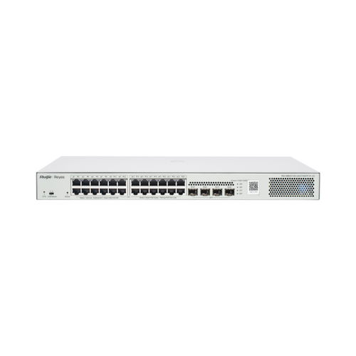 Switch Administrable L2 PoE+ hasta 370W, 24 Puertos Eth 1G, 4 puertos SFP 1G, Administración Remota en la Nube.