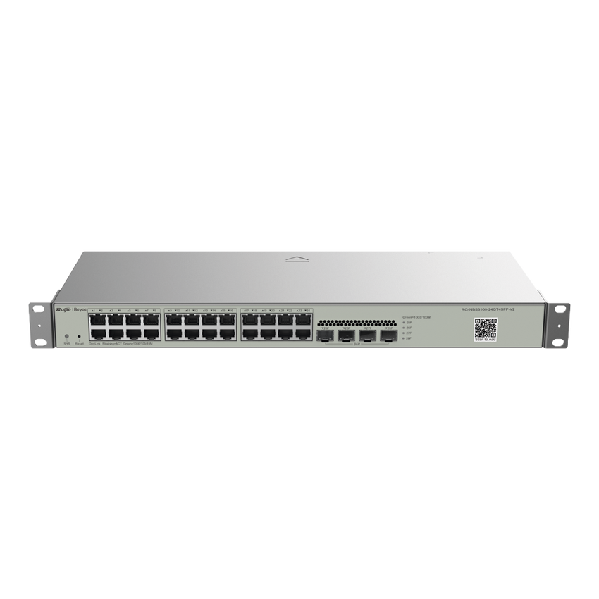 Switch Administrable L2, 24 Puertos Eth 1G, 4 puertos SFP 1G, Administración Remota en la Nube.