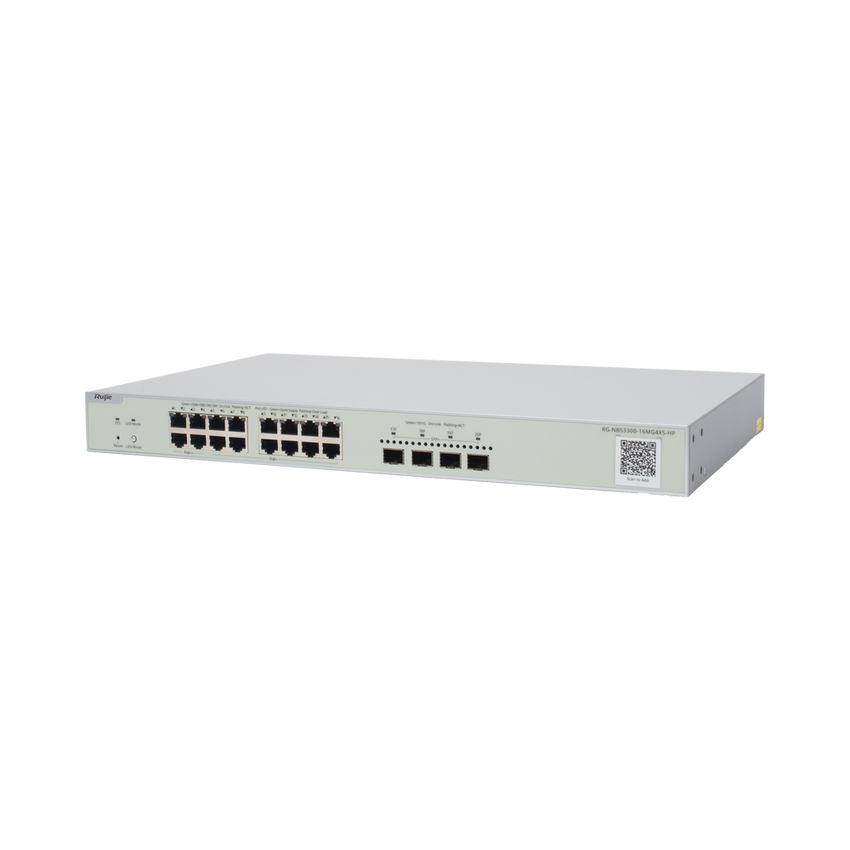 Switch Multi-Gigabit PoE++ hasta 370W, Capa 2 con 4 Puertos 2.5G (90W), 12 Puertos 2.5G (30W) y 4 Uplink SFP+ 10G , Administrable Cloud, Diseñado Para Access Points WiFi 6/7