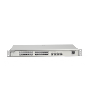 Switch Administrable Capa 3 con 24 puertos Gigabit + 4 SFP+ para fibra 10Gb, gestión gratuita desde la nube