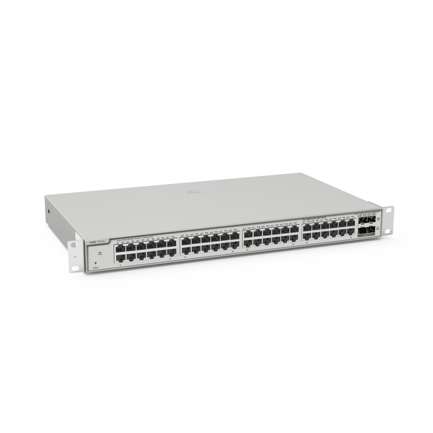 Switch Administrable Capa 3 con 48 puertos Gigabit + 4 SFP+ para fibra 10Gb, gestión gratuita desde la nube