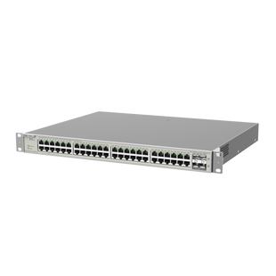 Switch Administrable Capa 3 con 48 puertos Gigabit PoE 802.3af/at + 4 SFP+ para fibra 10Gb, gestión gratuita desde la nube, 740W