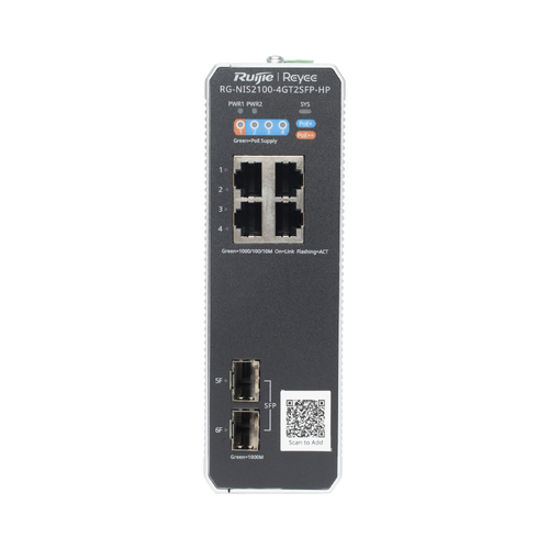 Switch Industrial PoE hasta , Ideal para temperaturas Extremas y protección contra descargas, 1 x PoE++ Port, 3 x PoE+ Ports, and 2 x SFP Uplink Ports