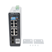Switch Industrial PoE+ hasta 300 watts , Ideal para temperaturas Extremas y protección contra descargas, 1 puerto PoE++ 60W y 7 puertos PoE+ 30W, 2 SFP Uplink