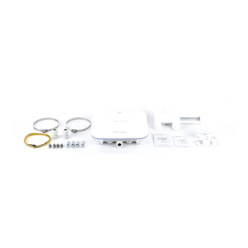 Punto de Acceso Mesh Wi-Fi 6 Industrial para Exterior Omnidireccional 5.95Gbps, MU-MIMO 4x4, 360°, Filtros Anti Interferencia y Auto Optimización con IA, puerto eth 2.5G y SFP