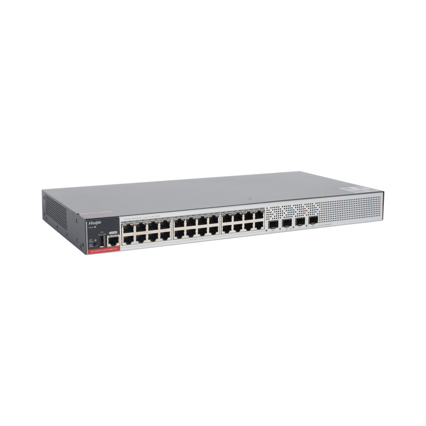 Switch PoE+ Empresarial 370 Watts, Administrable L2+, 24 Puertos Gigabit y 4 Puertos Uplink SFP 2.5G