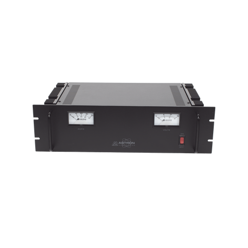 Fuente de poder  13.8Vcc, 35A, lineal regulada con circuito cargador de baterías, para instalación en rack