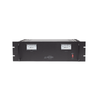 Fuente de poder 13.8Vcc, 50A, lineal regulada con circuito cargador de baterías, medidores, para instalación en rack