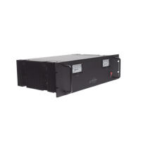 Fuente de poder 13.8Vcc, 50A, lineal regulada con circuito cargador de baterías, medidores, para instalación en rack