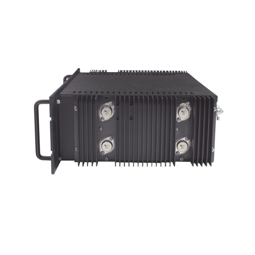 Fuente de poder 13.8Vcc, 50A, lineal regulada con circuito cargador de baterías, medidores, para instalación en rack