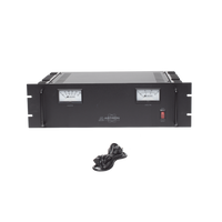 Fuente de poder 13.8Vcc, 50A, lineal regulada con circuito cargador de baterías, medidores, para instalación en rack