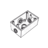 Caja Rectangular de 3/4" (19.05 mm ) con 4 bocas a prueba de intemperie.