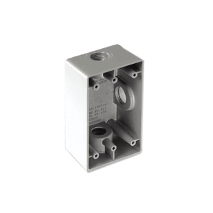 Caja Rectangular de 3/4"/ 3 Bocas/ Con Recubrimiento  exterior de PVC e interior Purpura.