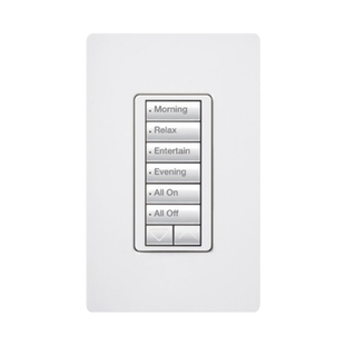 (RadioRA2) Teclado Seetouch Hibrido 6 botones, 2 botones subir/bajar, programe escenas diferentes en cada botón,puede instalarse en un interruptor de luz.