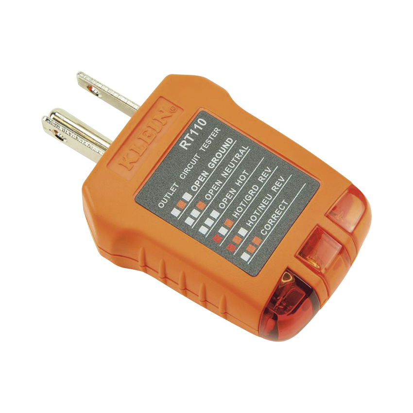 Probador de Tomacorrientes Estándar, con Secuencia de Luces para Indicar un Cableado Correcto/Incorrecto.