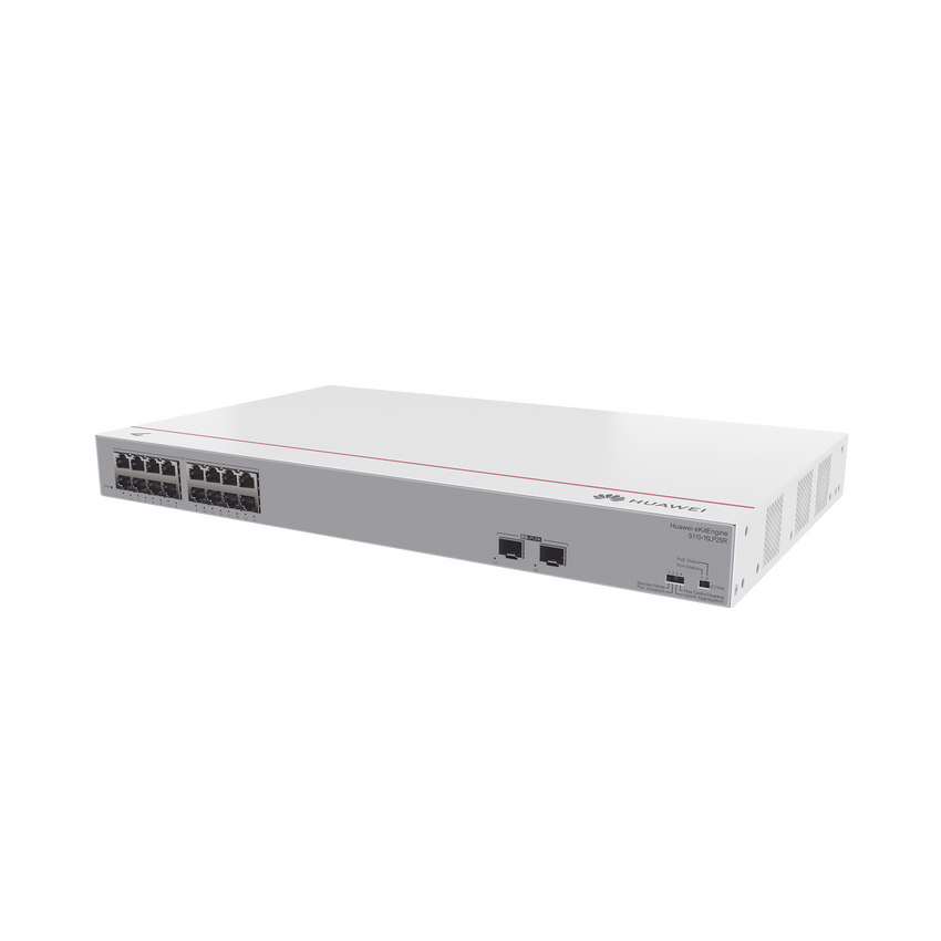 Switch Gigabit No Administrable PoE / 16 puertos 10/100/1000 Mbps (PoE) / 2 Puertos SFP Uplink / 124W