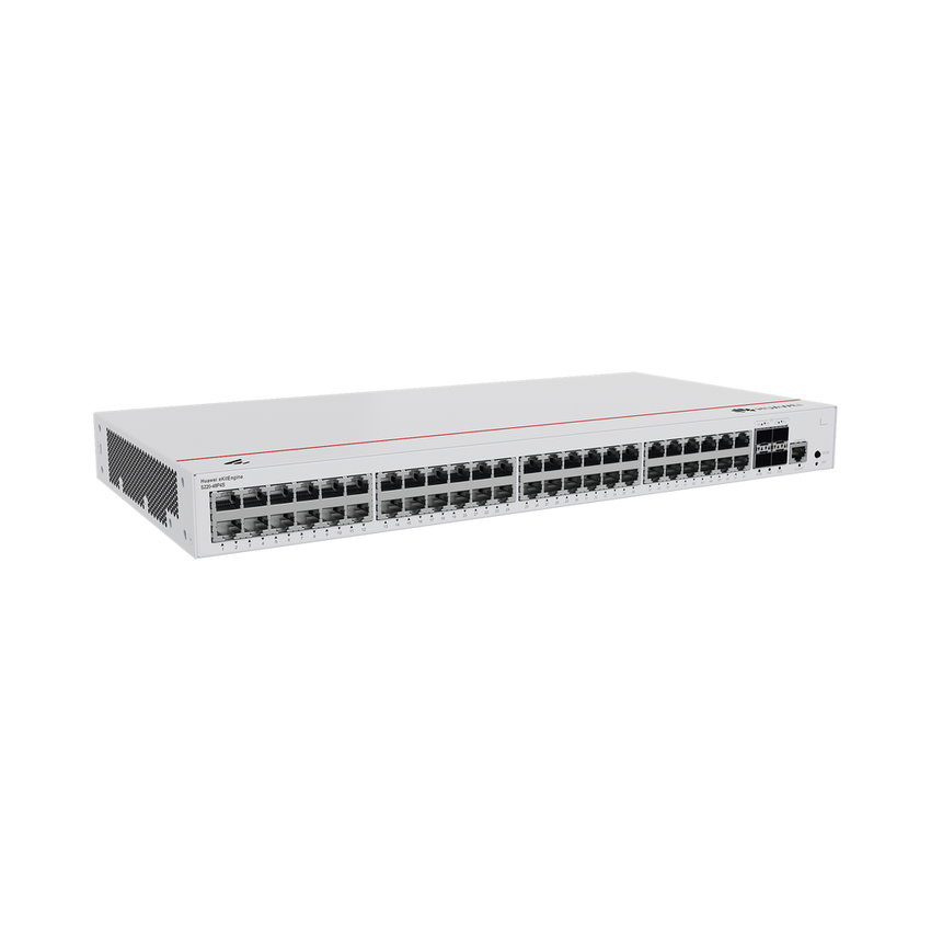 Switch de Acceso Gigabit Administrable PoE Capa 2 / 48 puertos 10/100/1000 Mbps (PoE) / 4 Puertos 1GE SFP Uplink / ERPS / IMGP Snooping / DHCP Snooping / PoE Perpetuo / 380W / Administración Nube Gratis
