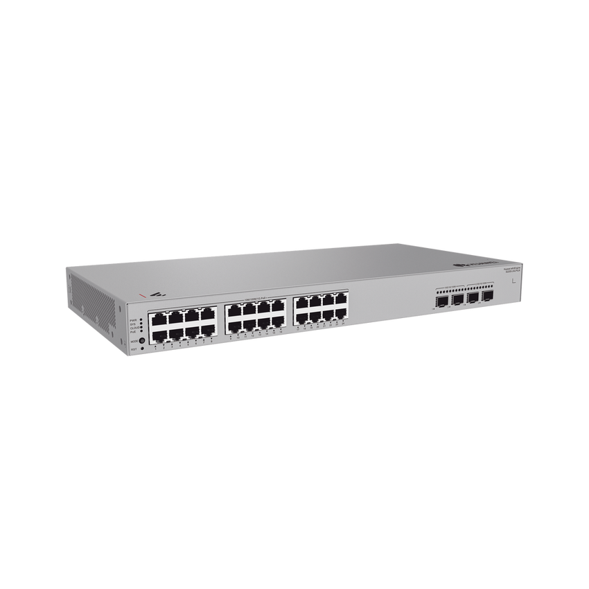 Switch de Acceso eKit Administrable / Capa 2 / 24 Puertos PoE+ Gigabit + 2 Puertos SFP (2.5 Gbps) + 2 Puertos SFP+ /  PoE Perpetuo / Presupuesto PoE 195 W / Sin licenciamiento